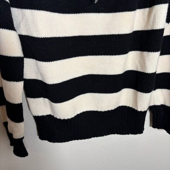 Theory Sweater Women's Large 100% Wool Striped V-Neck Long Sleeve Casual NWT - Picture 4 of 8